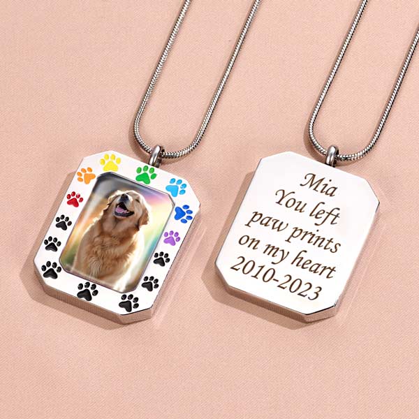 Paw Print Dog Tag Necklace