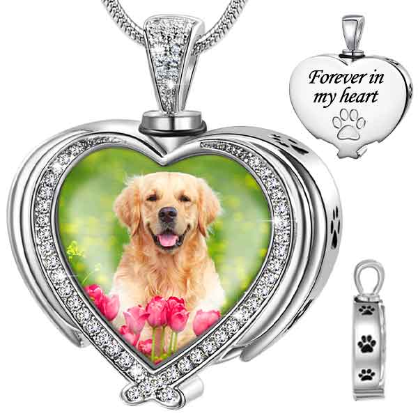 Heart Urn Necklace for Dog Ashes