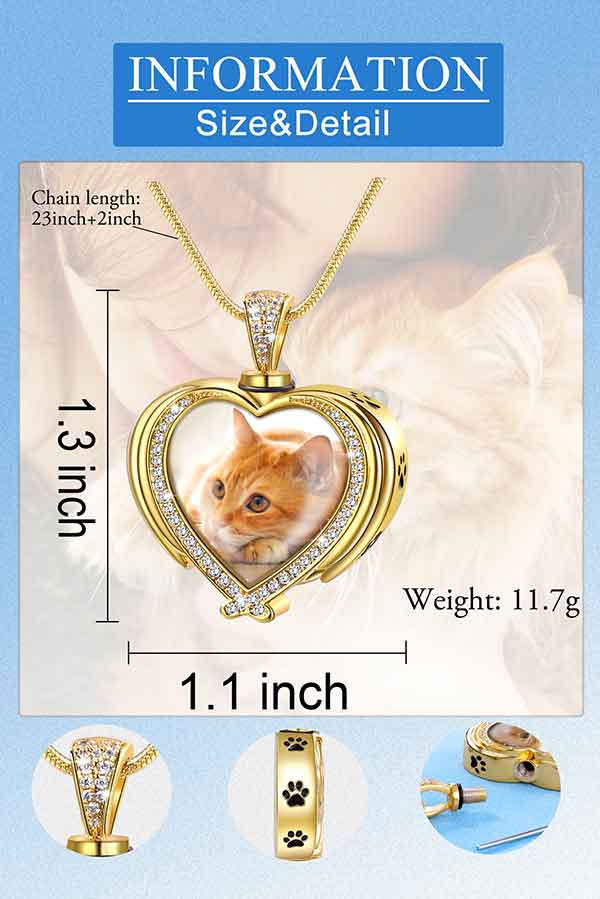 Heart Urn Necklace for Dog Ashes