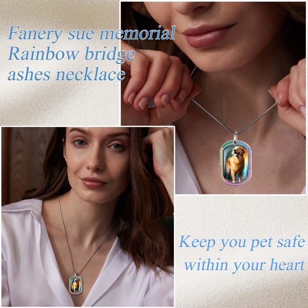 Rainbow Bridge Pet Urn Necklace