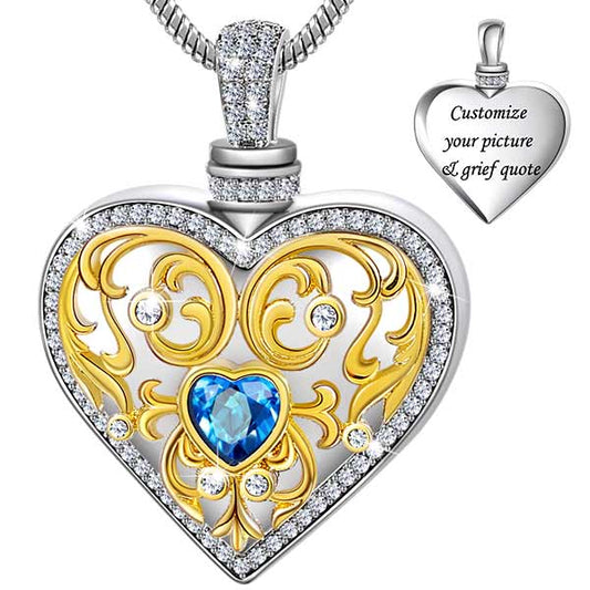 Rose Heart Cremation Necklaces for Women