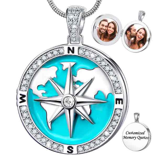Rotatable Compass Locket Necklace
