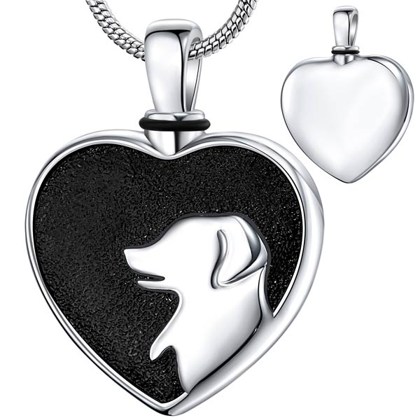 Dog Heart Urn Locket Necklace