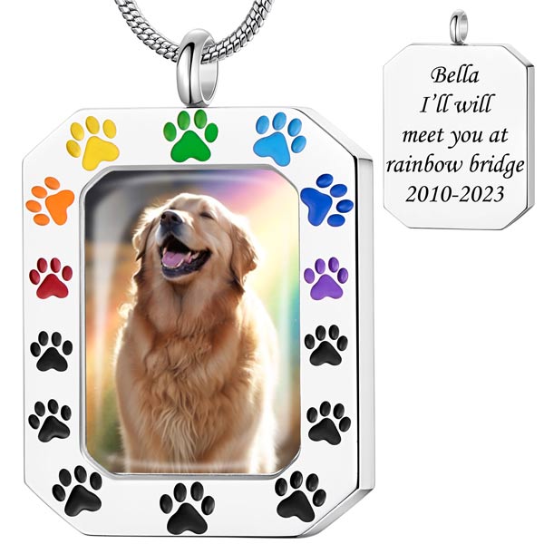 Paw Print Dog Tag Necklace