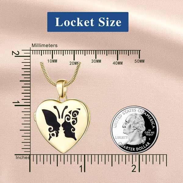 Butterfly Couples Locket Necklace
