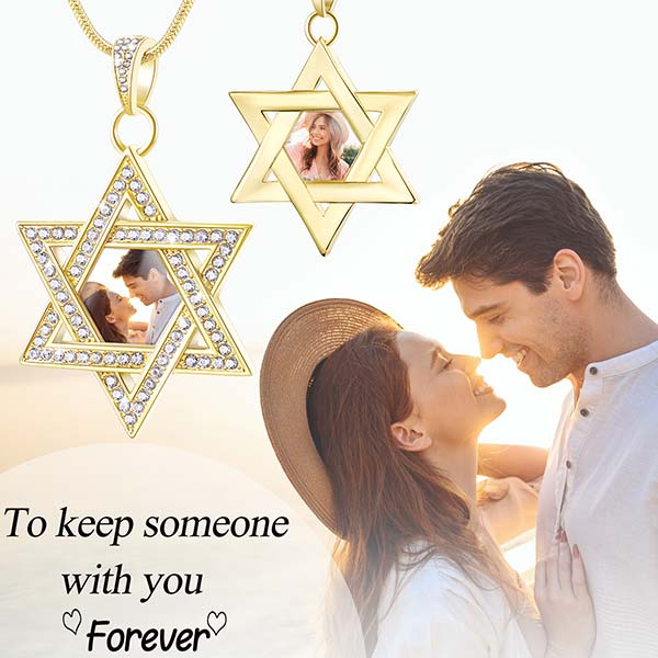 Star of David Picture Necklace