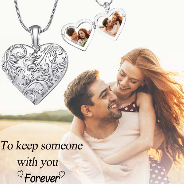 Heart Locket Necklace With Picture