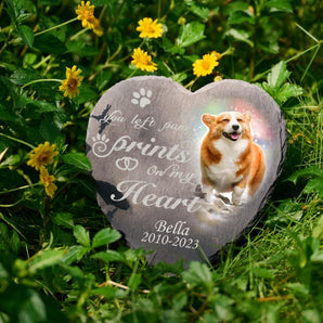 Pet Memorial Garden Stones You Left Paw Prints On My Heart