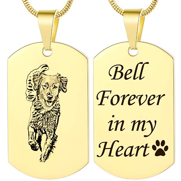 Laser Engraved Dog Tag Necklace Laser Engraved Dog Tag Necklace