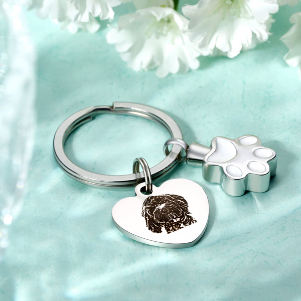 Paw Print Keychain for Ashes