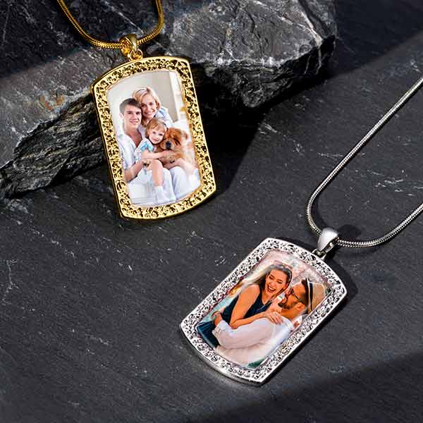 Personalized Gold Silver Dog Tag Necklace