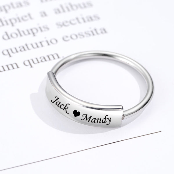 Personalized Carved Name Ring