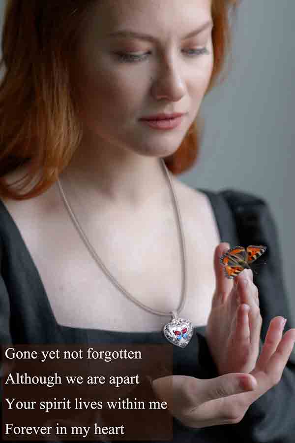 Butterfly Necklaces for Cremated Ashes