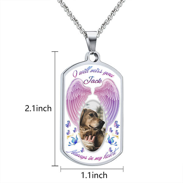 mens dog tag necklace dimension