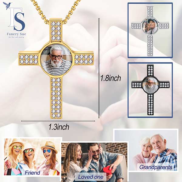 cross cremation necklace dimension