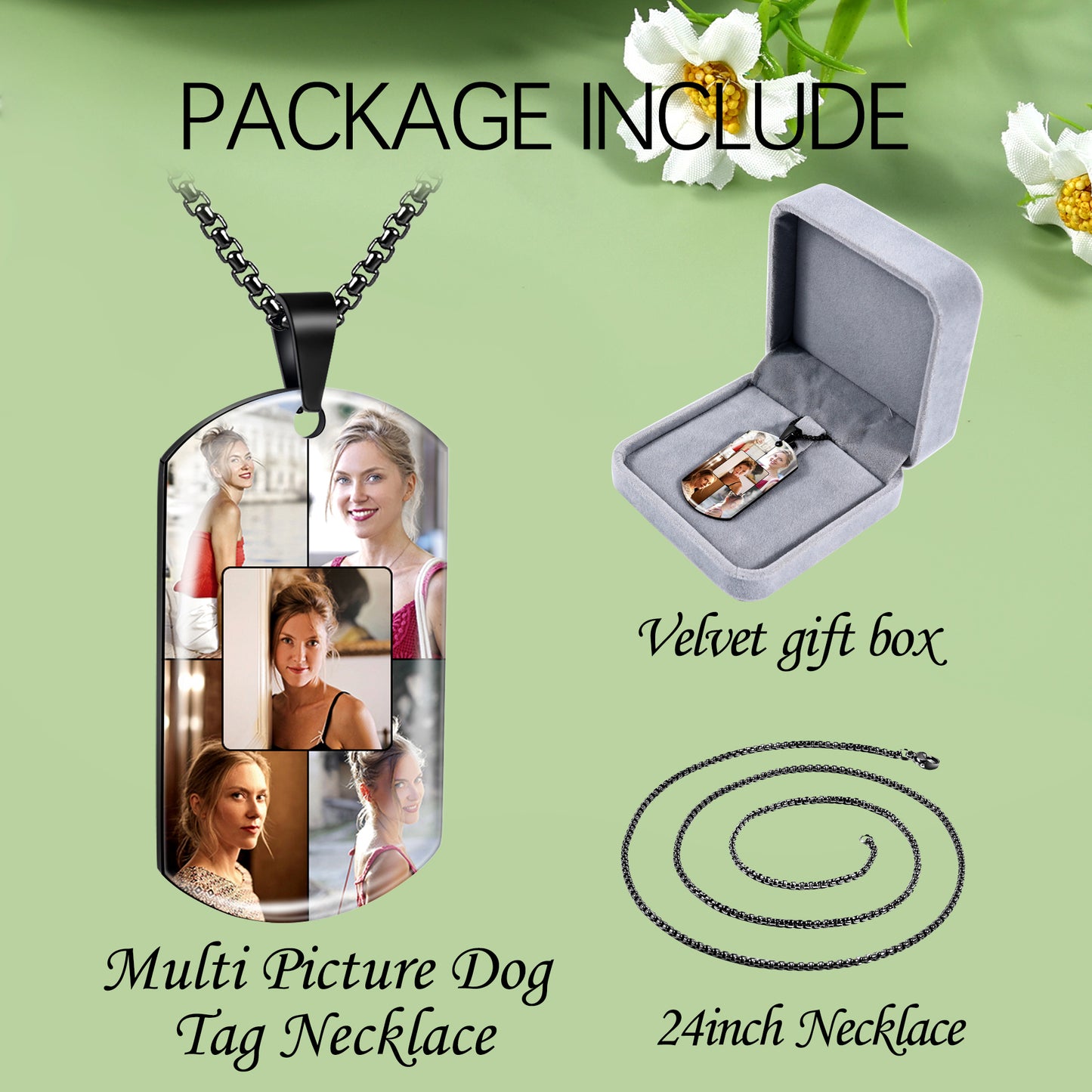 dog tags necklace package