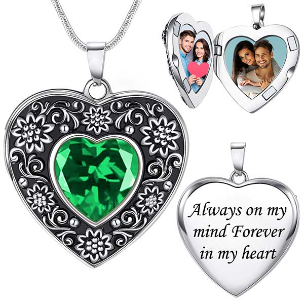 heart picture locket necklace
