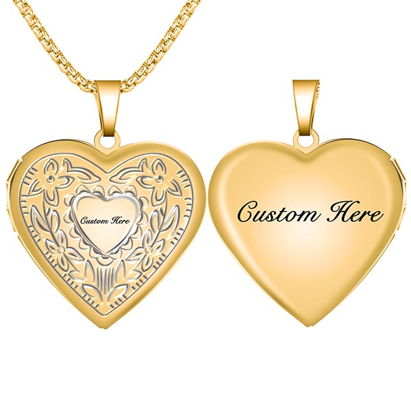Personalized Heart Shaped Locket Necklace