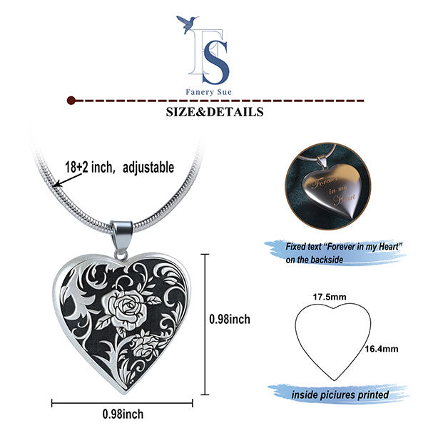 locket heart necklace dimension
