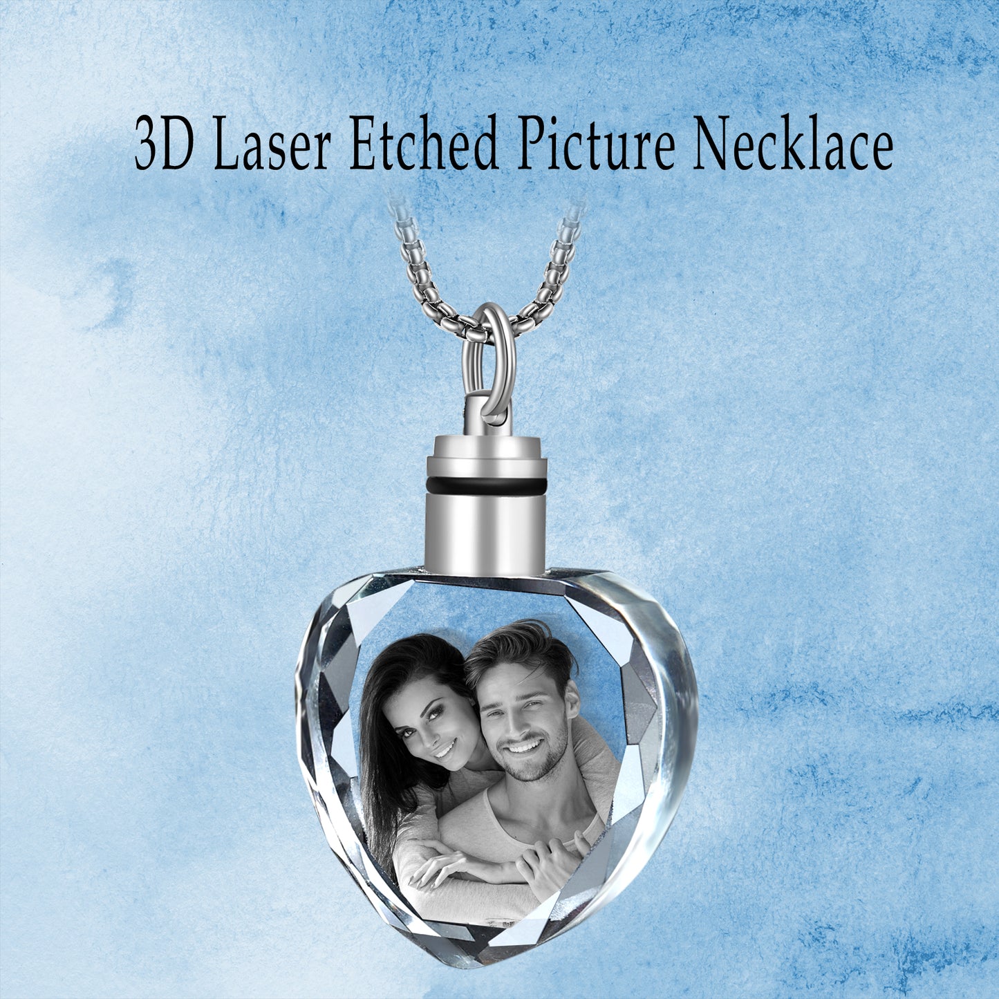 3d laser etched picture necklace