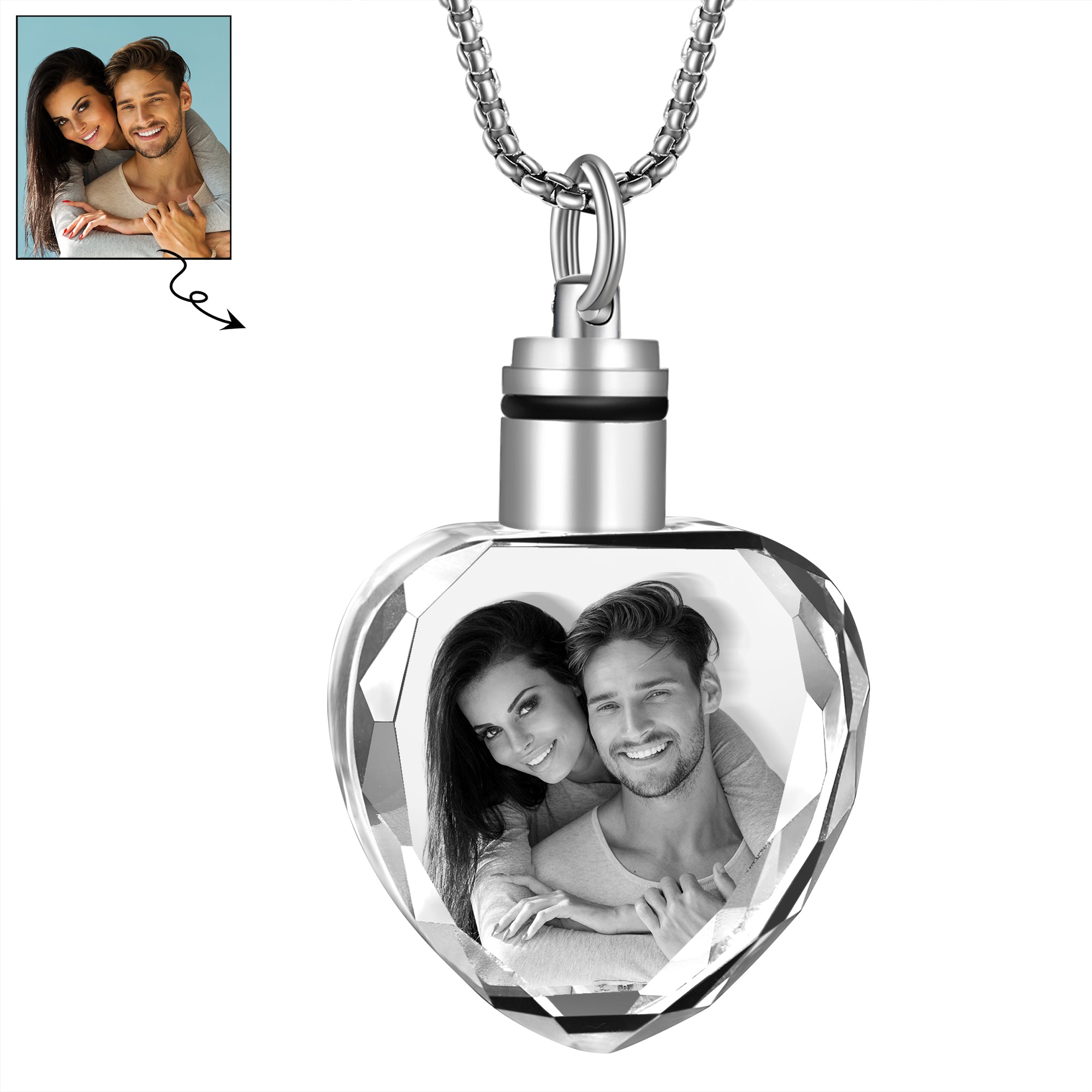 3D Photo Crystal Necklace