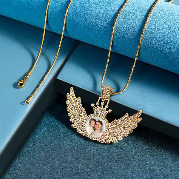 angle wing women picture necklace