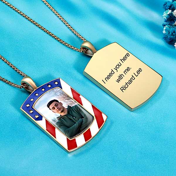 mens necklace with picture inside