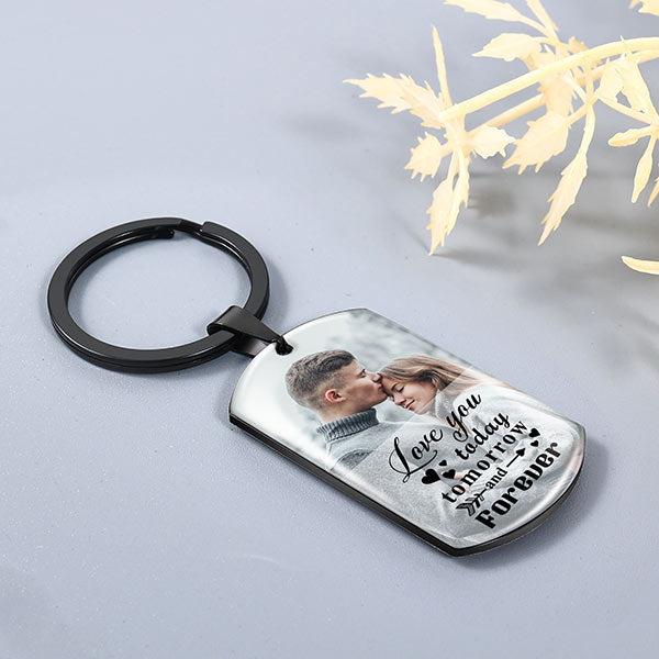 Fanery Sue Custom Drive Safe Keychain for Boyfriend Husband, Personalized Men Keychain with Picture for Couple