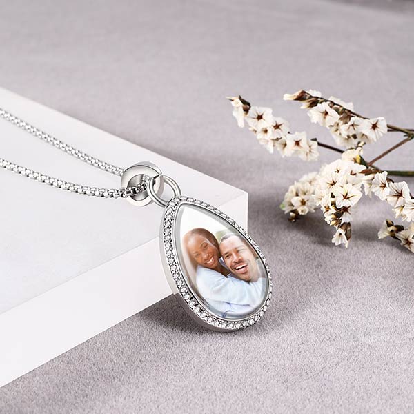 mens necklace with picture inside