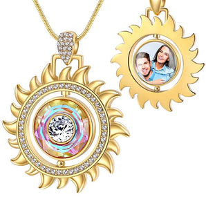 sunflower picture necklace