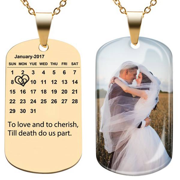 anniversary calendar picture necklace