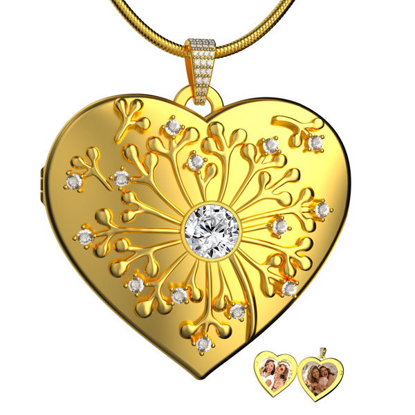 dandelion locket necklace