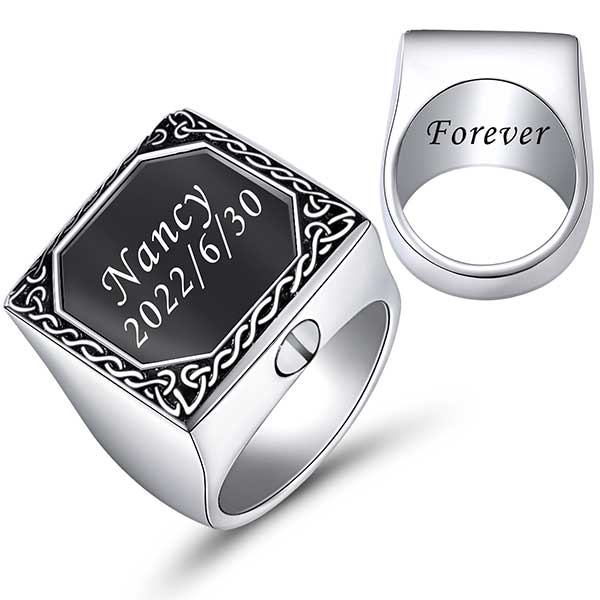 Custom Urn Rings For Ashes For Women&Men Personalized Celtic Knot Ring Cremation Jewelry