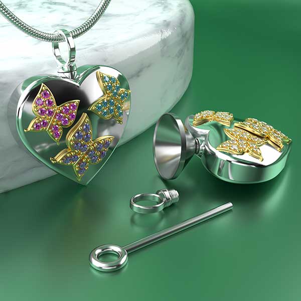 butterfly cremation jewelry