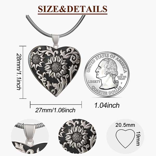 personalized locket necklace dimension