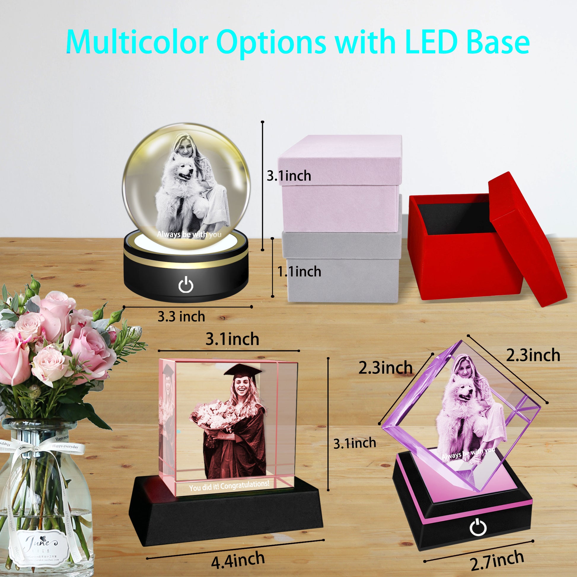 personalized 3d crystal photos dimension