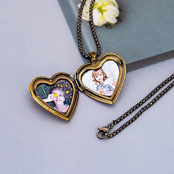 Personalized Heart Shaped Locket Necklace