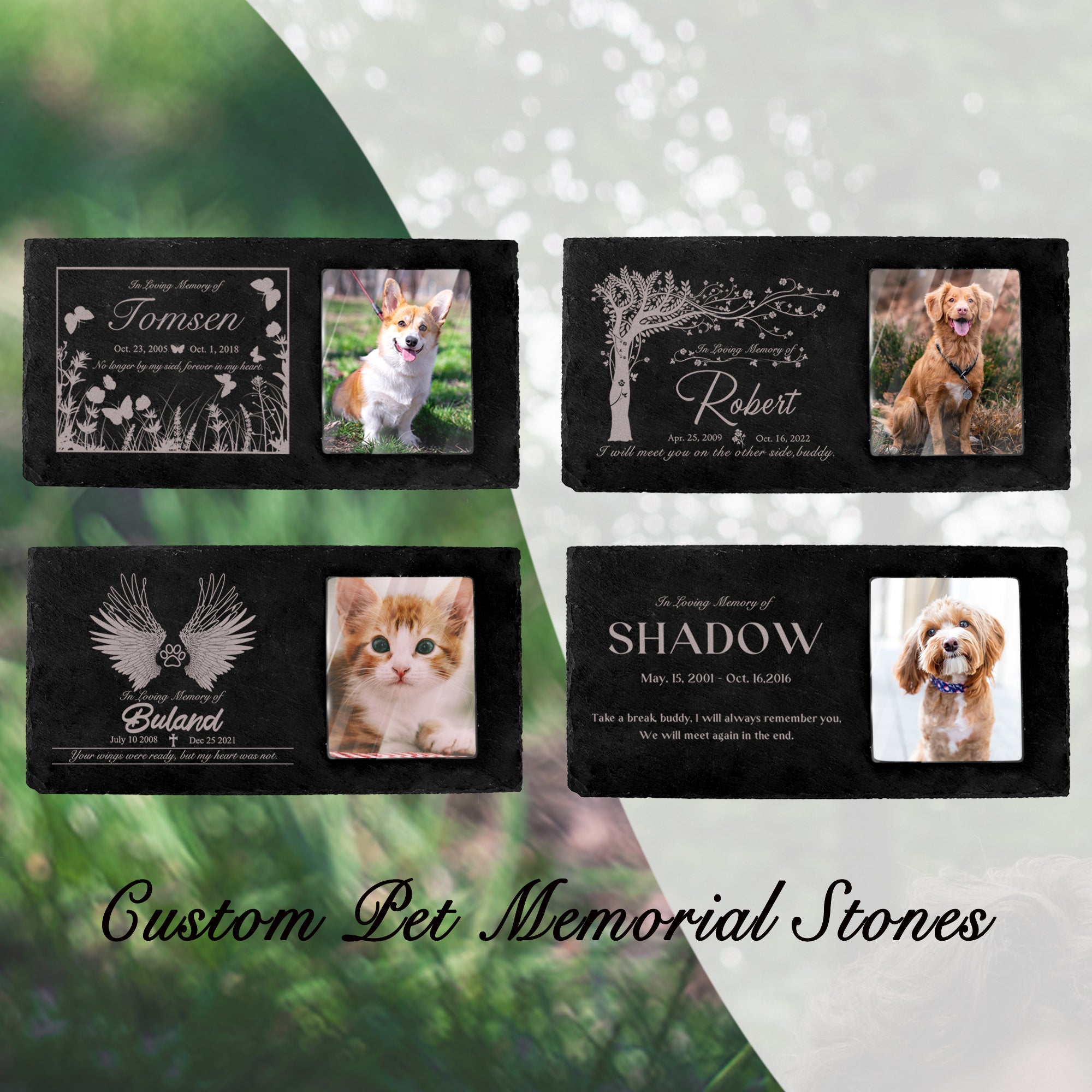 pet memorial stone with picture