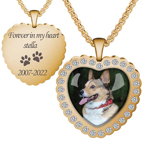 paw print personalized picture necklaces
