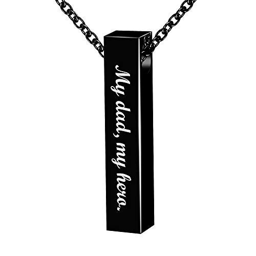 black vertical bar urn necklace