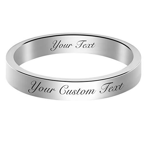 Personalized Ring for Men Women Custom Engraved Name Promise Ring Wedding Band Valentines Mothers Gift