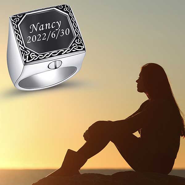 Custom Urn Rings For Ashes For Women&Men Personalized Celtic Knot Ring Cremation Jewelry