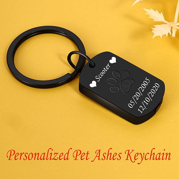 personalized pet ashes keychain