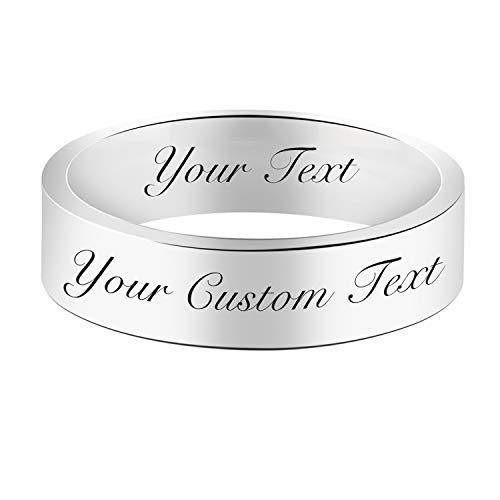 Personalized Ring for Men Women Custom Engraved Name Promise Ring Wedding Band Valentines Mothers Gift