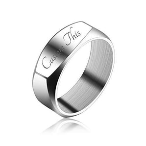 Titanium Steel  Engraved Mens Promise Ring