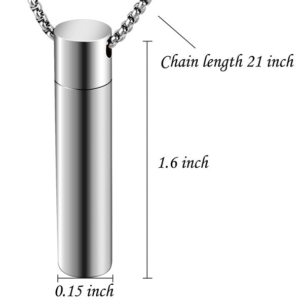 cylinder urn necklace dimension