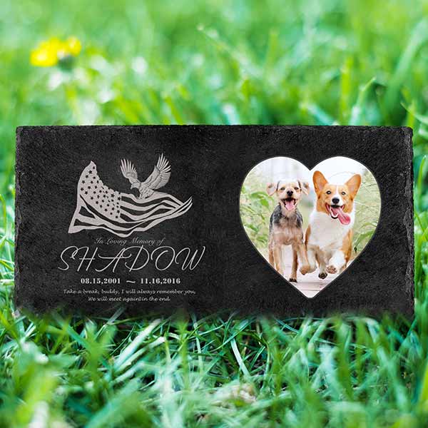 Personalized Headstones for Graves for Humans Or Pet - The USA Flag | Grave Markers for Cemetery for Humans | Memorial Gifts for Loss Love One | in Loving Memorial Gifts Garden Stone