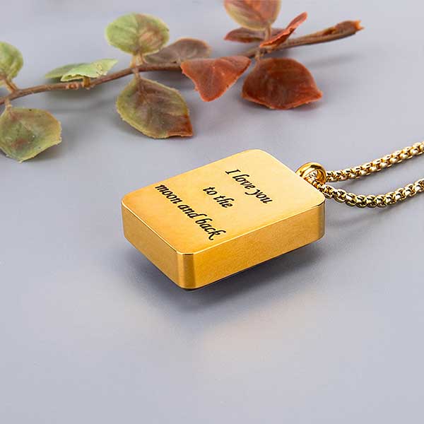 Personalized Rectangle Urn Necklace for Ashes