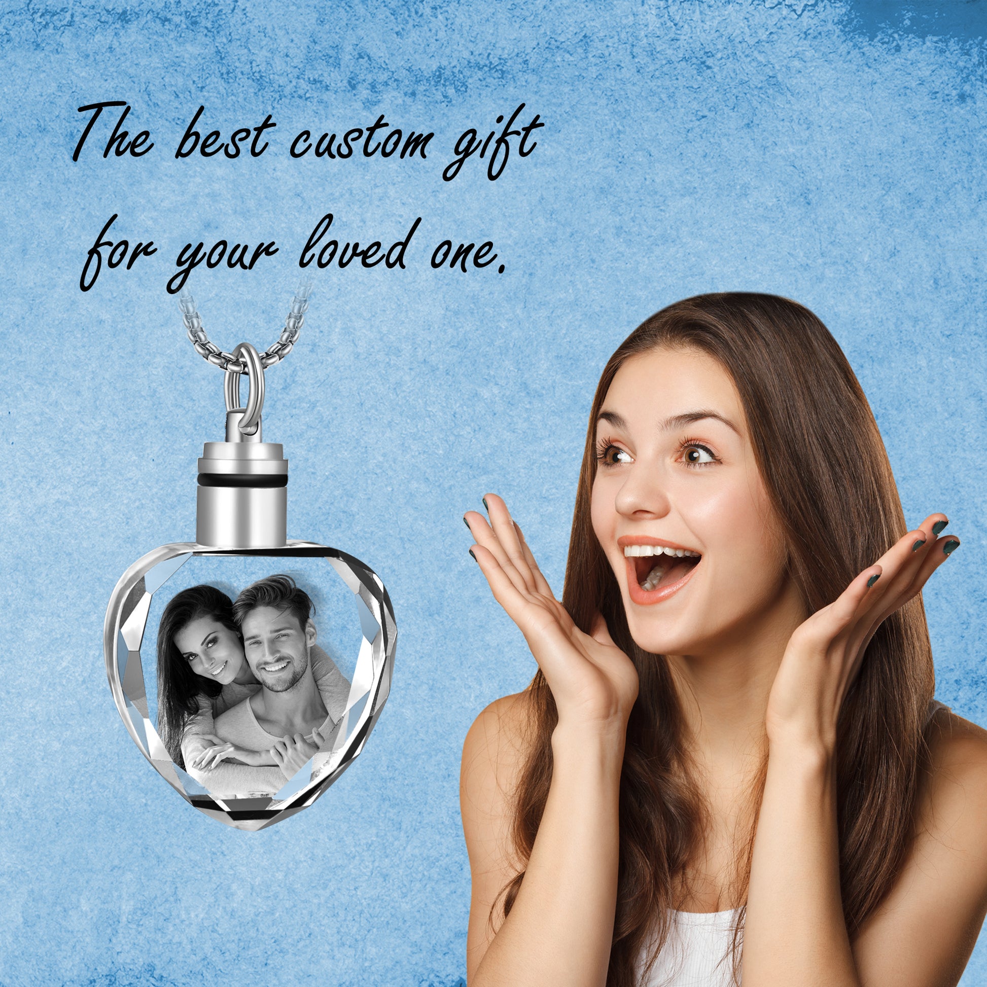 3d engraved photo necklace
