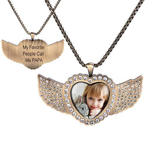 Angel Wing Heart Pendant Picture Necklace